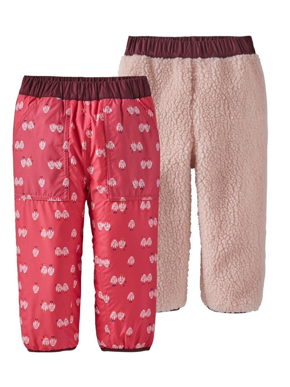 Patagonia Reversible Tribbles Kids Snow Pants in Pink 4T